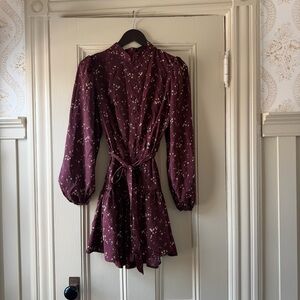 Floral Burgundy Long Sleeve dress